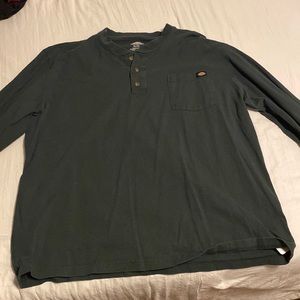 Dickies, long sleeve green Henley, XL